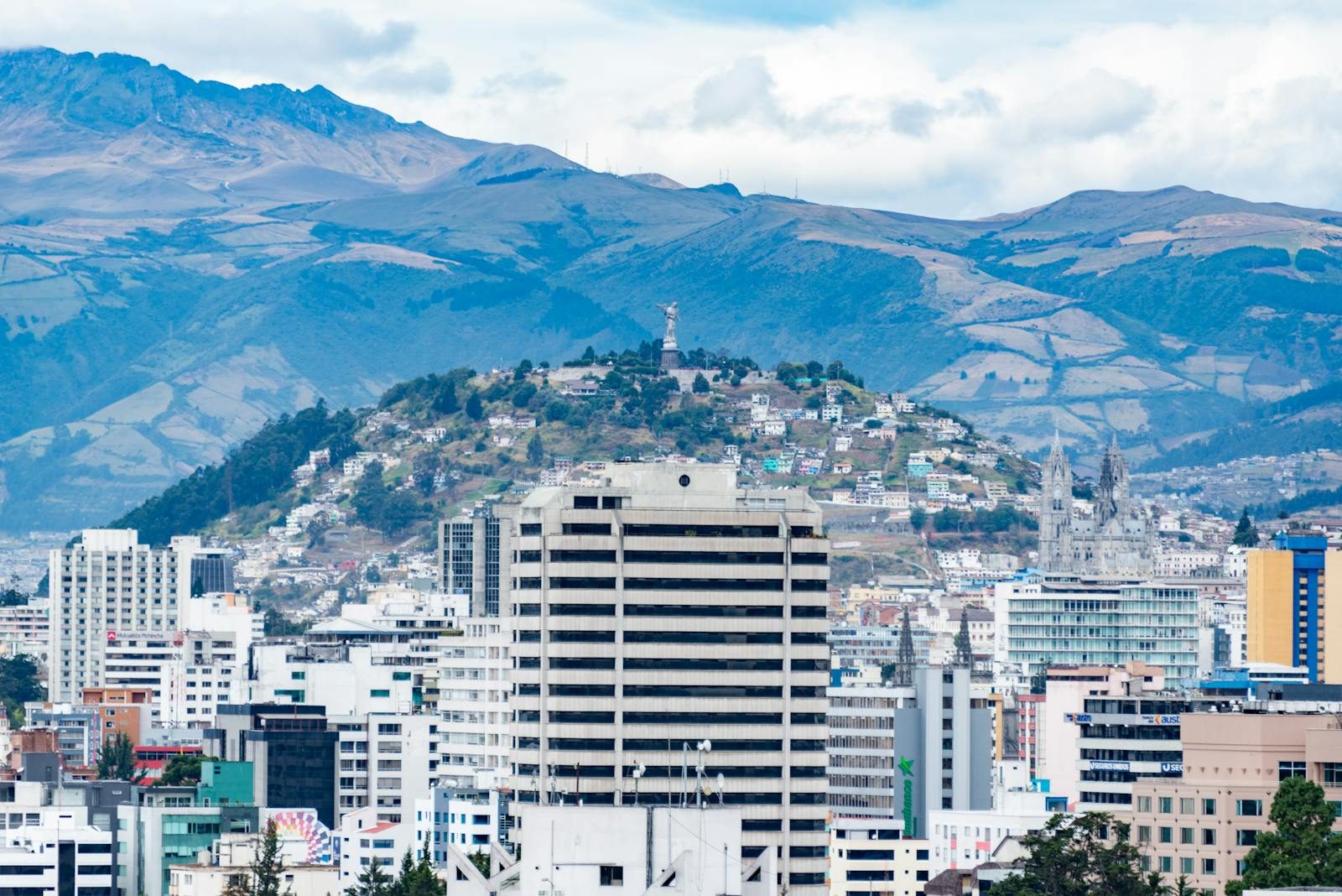 Residential building façade in Quito, Ecuador